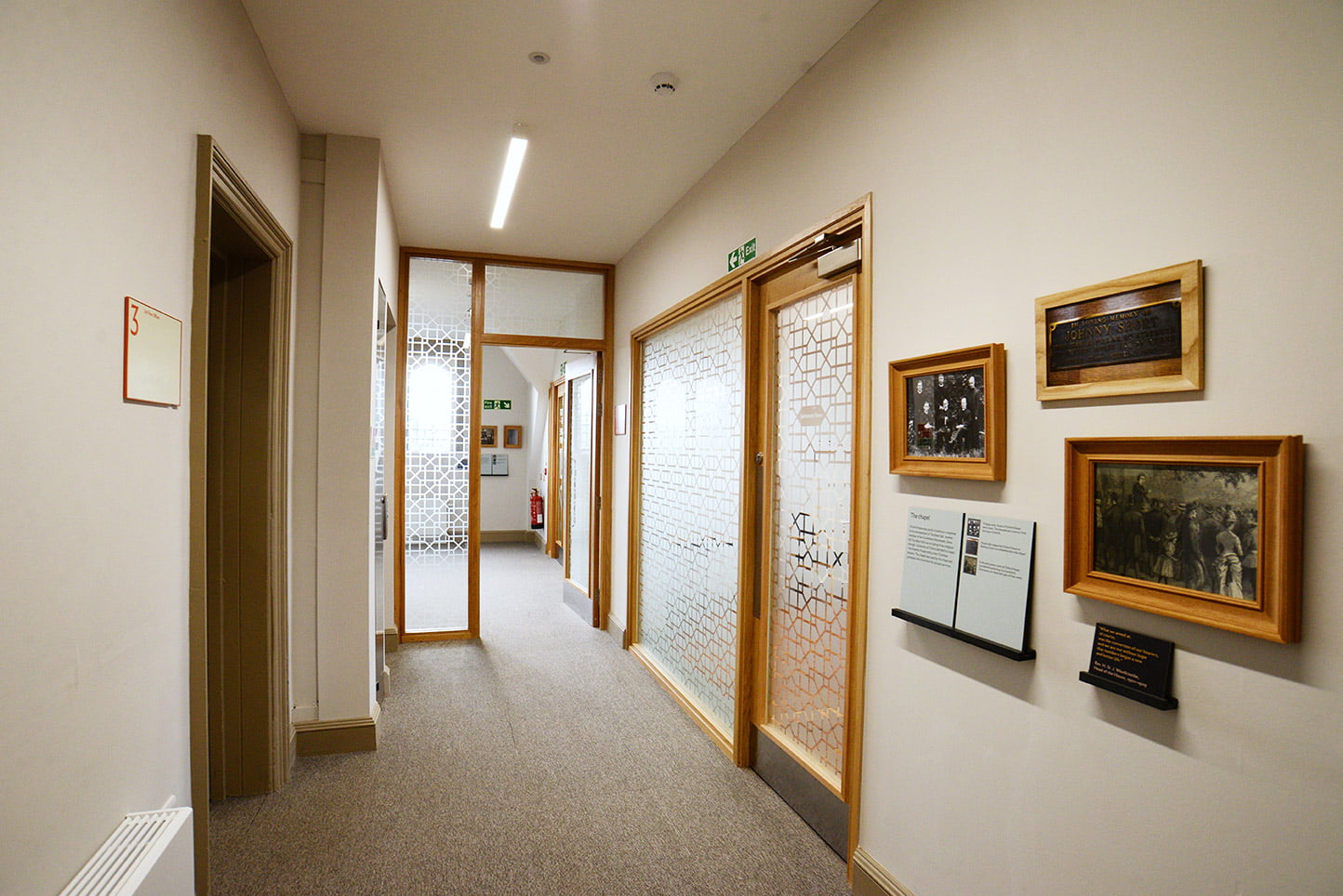 Third floor hallway at Oxford House, Bethnal Green