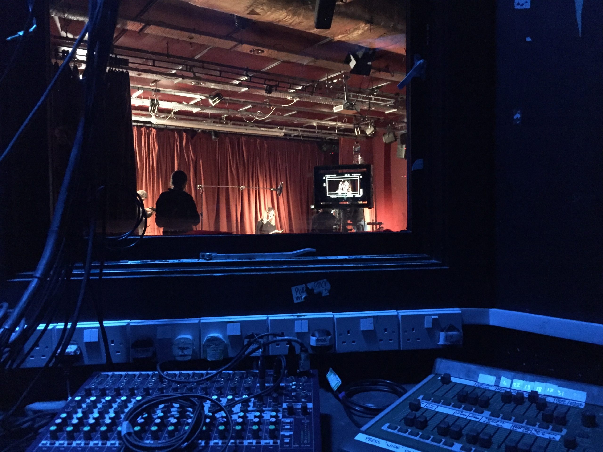 Documentary filming view from the control room