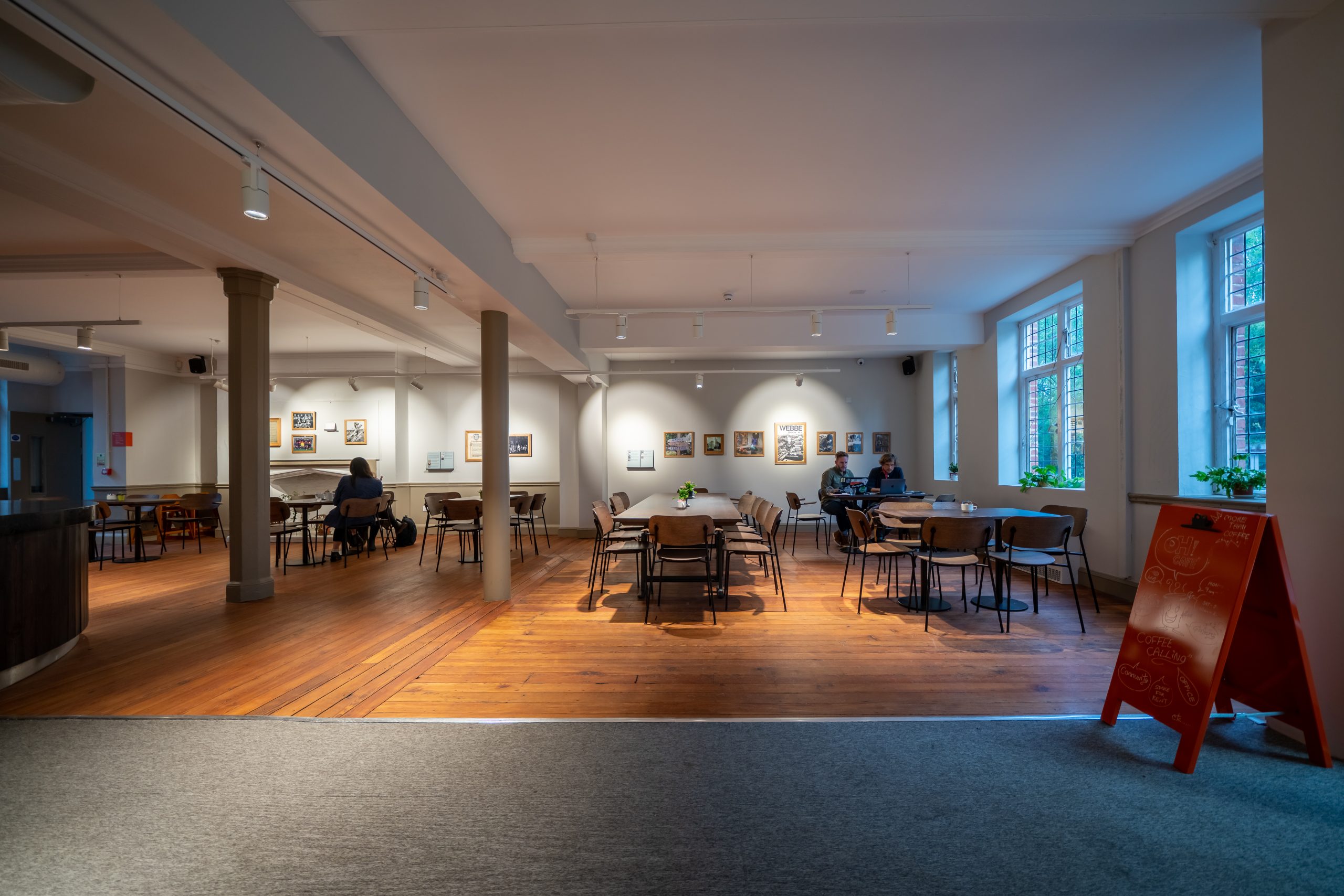 Socially distanced tables and chairs
